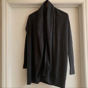GAP Slouchy Charcoal Grey Merino Wool Open Cardigan